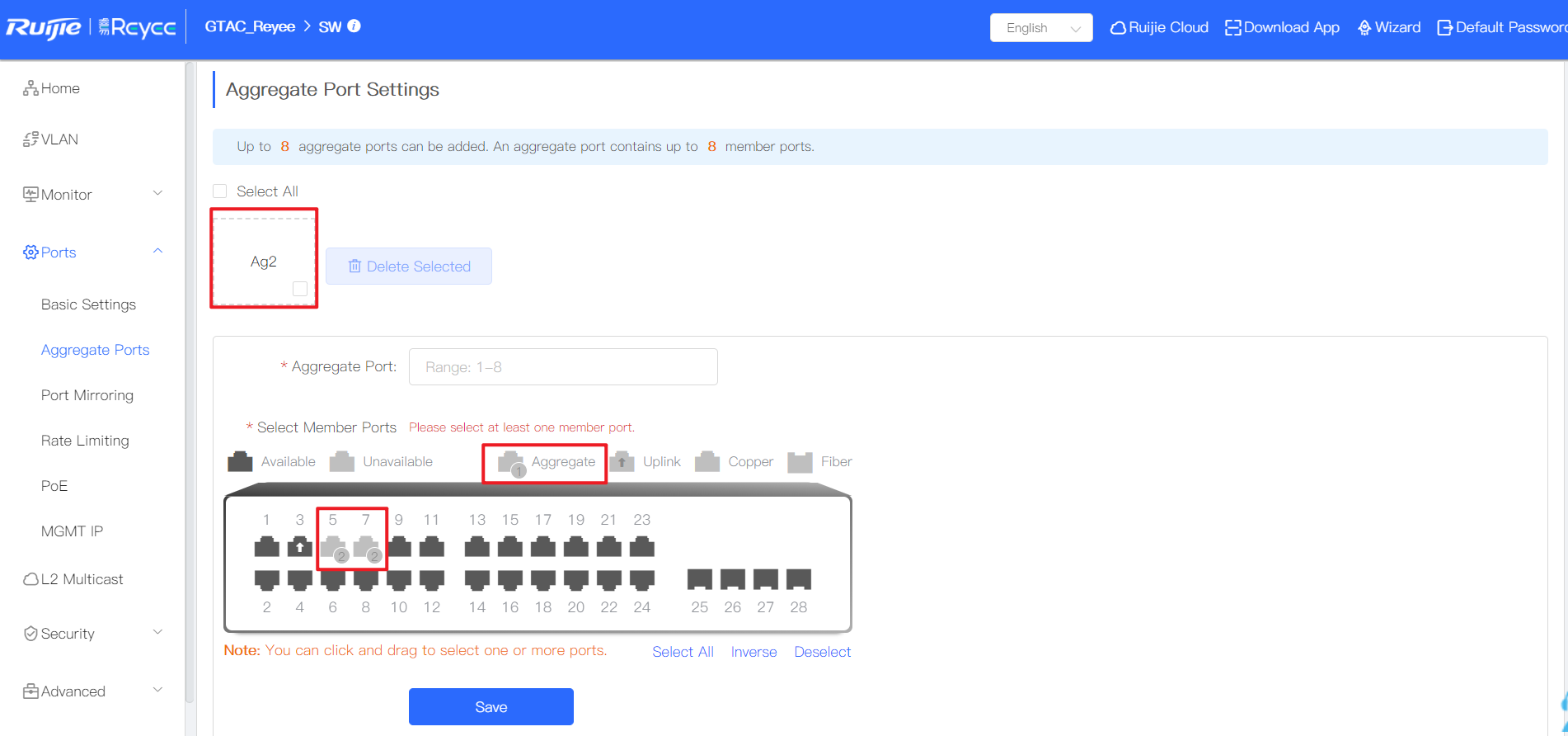 How to configure Aggregate Port on NBS series switch? - Router - Ruijie ...