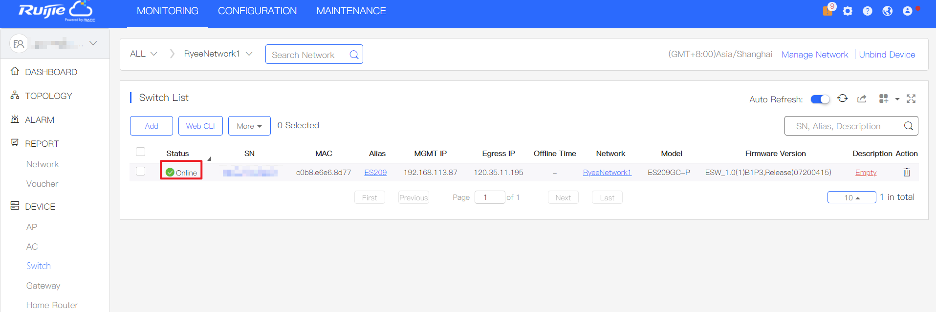 How to add ES series switch on cloud? - Router - Ruijie Community