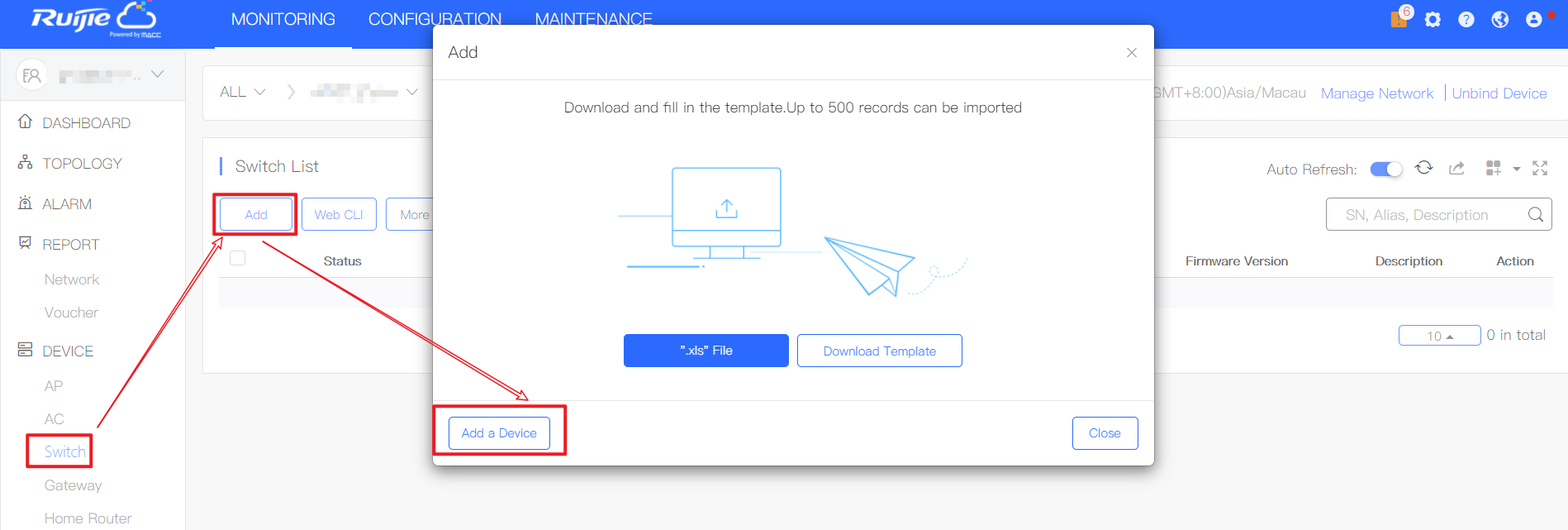 How add NBS series switch on cloud? - Router - Ruijie Community